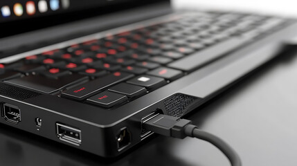 Fototapete - Laptop power supply charging connection