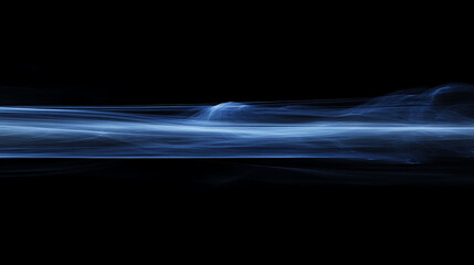 Aufkleber - A digitally generated image showcasing fast-moving blue light and stripes against a black background