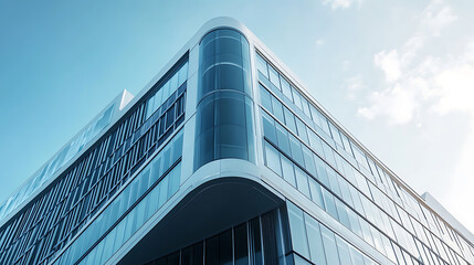 Aufkleber - A sleek and modern office building exterior featuring clean lines and architectural elegance