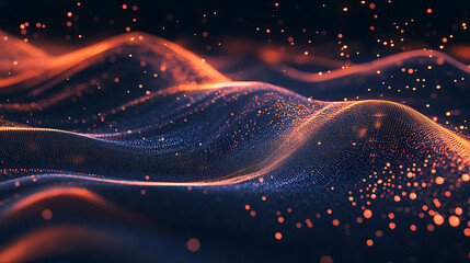 Leinwandbilder - A technological background depicting a data transmission channel with the motion of digital data flow, It represents the transferring and storage of big data sets