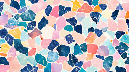Poster - Terrazzo marble texture, mosaic stone texture and porcelain tile design with seamless pattern