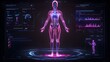 © Merry - Holographic female body with health data overlay.