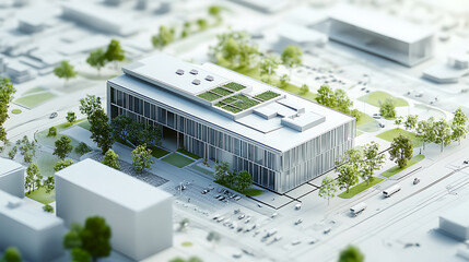 Aufkleber - 3D creation of a sustainable building architecture model with plans, energy efficiency tables and other documents