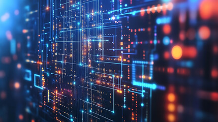 Poster - Abstract Futuristic Circuit Board, High-Tech Digital Technology Background