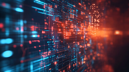 Wall Mural - abstract futuristic circuit board, high-tech digital technology background
