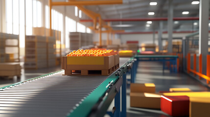 Aufkleber - A photo of a conveyor belt in an industrial factory