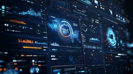 Leinwandbilder - Interactive data visualization platform Customizable analytics dashboard Multi-industry data integration Real-time metrics display User engagement graphics