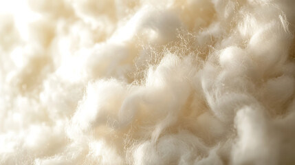 Poster - Natural cotton wool as background, macro fluffy texture, selective blur