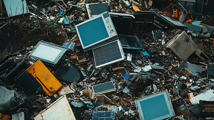 Aufkleber - Environmental challenges of disposing of old solar panels, highlighting the need for sustainable waste management practices in the renewable energy sector