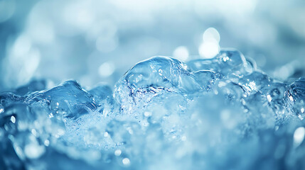 Poster - Natural ice background, Beautiful Nature Delicate icy texture close-up, Winter Light blue Panoramic header with frost patter