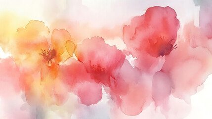 Aufkleber - Abstract art floral colorful watercolor background