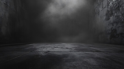 Fototapete - Texture dark concrete floor with mist or fog for product display montage design