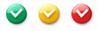 © zongyi - Glossy Check Mark Icons Set for Acceptance Rejection Feedback Confirmation Decision Making