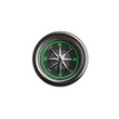 © THTA - Black Compass with Green Directional Markers - Isolated on White Background