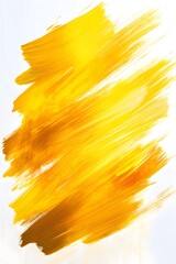 Wall Mural - vivid yellow brush stroke illustration with subtle orange highlights on a clean white background