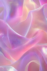 Wall Mural - soft iridescent waves in mesh texture with pink, lavender, and subtle gold gradient background