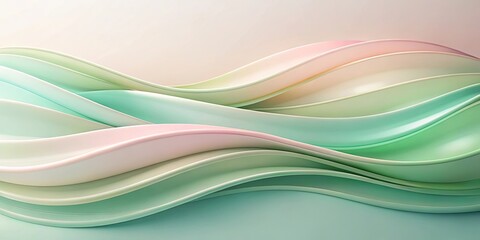 Wall Mural - Abstract Pastel Wave Background Gentle Curves and Smooth Transitions