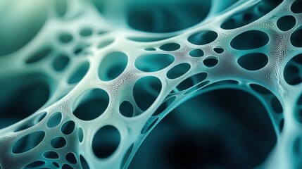 Abstract Teal Network Structure with Open Spaces