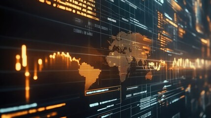 Poster - A modern digital backdrop of stats and economy concepts, including graphs and financial data, reflecting business success and investment growth