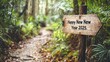 © Toqeer - A wooden signboard in a forest trail engraved with 'Happy New Year 2025.'