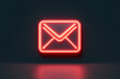 © kristina - Neon sign with email icon glowing against a dark background.