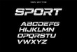 © Locho99 - Sport letters set. Red race font. Italic bold racing style vector latin alphabet. Fonts for event, promo, logo Typeset design