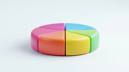Leinwandbilder - Colorful Pie Chart Model for Educational and Creative Purposes