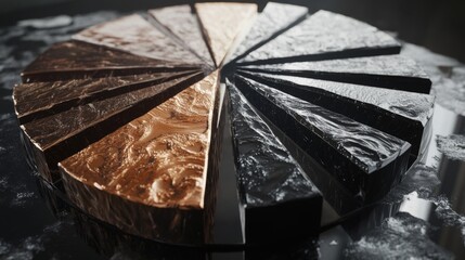 Poster - Stunning Geometric Arrangement of Textured Metallic Segments