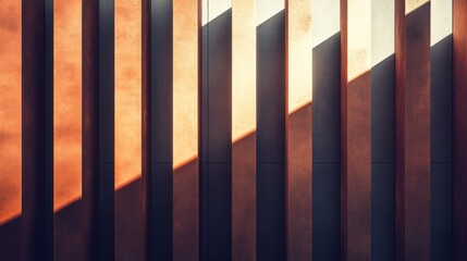 Leinwandbilder - Abstract Architecture with Vertical Lines and Dynamic Shadows