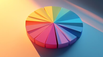 Poster - Colorful Pie Chart Representation in Soft Light Background