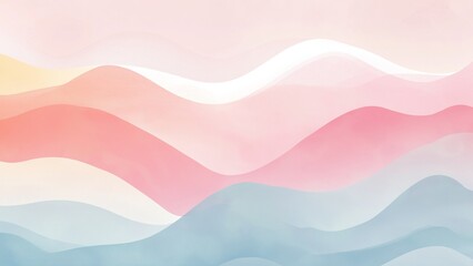 Wall Mural - watercolor abstract background of pastel colorful waves