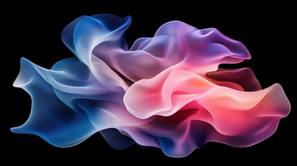 Poster - Abstract Colorful Shape Flowing in a Black Background