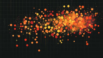Aufkleber - Vibrant Abstract Background with Circles and Colorful Particles