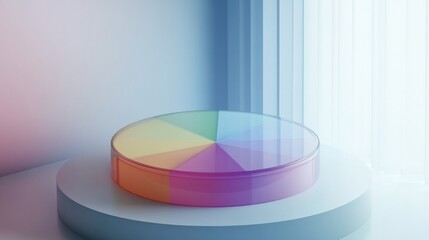 Poster - Colorful Abstract Circular Chart on Minimalist Display Platform