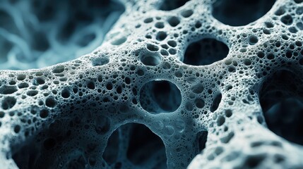 Abstract Blue Porous Structure Close Up Image