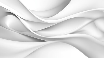 Leinwandbilder - Elegant Smooth White Waves in Soft Abstract Background Design