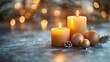 © Nuchylee - Serene candles surrounded by ornaments, creating a warm and cozy ambiance.