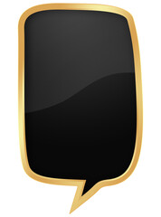 Sticker - Black Speech Bubble with Gold Frame