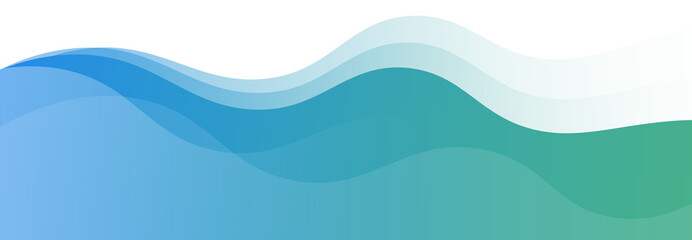 Blue and Green Gradient Footer Wave Banner
