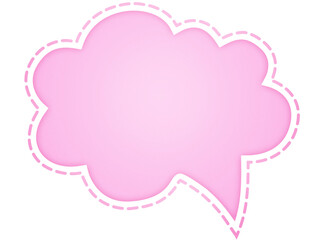 Wall Mural - Pink Speech Bubble with Dashed Frame