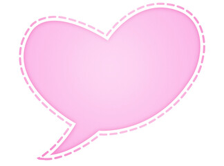 Wall Mural - Pink Speech Bubble with Dashed Frame