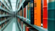 © lertsakwiman - A close-up view of colorful books on shelves in a library, creating a vibrant and organized atmosphere for reading and study.
