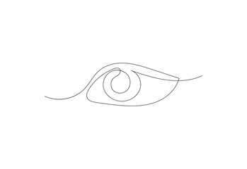 Line art of Human Eye drawing with white background, Vector illustration