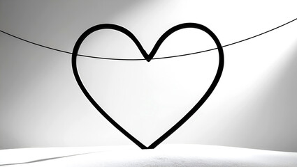 A continuous line forming a heart shape, symbolizing endless love.