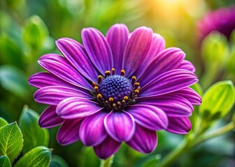 Wall Mural - Close-Up of a Stunning Purple Flower Petal with Intricate Details Capturing the Beauty of Nature in Soft Morning Light for Floral Art and Botanical Illustrations