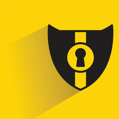 Poster - shield badge with drop shadow on yellow background