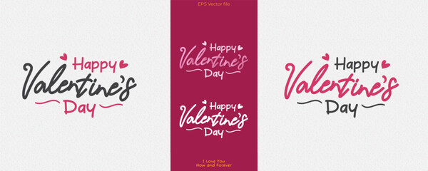 Wall Mural - happy valentine's day typography poster with calligraphy text style. isolated on white background. v