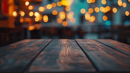 Wood table surround by light broken indoor celebrate tone