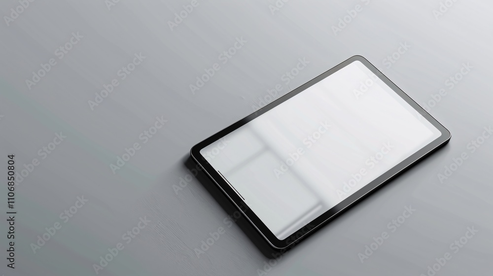Sleek modern smartphone mockup with blank white digital display on a ...