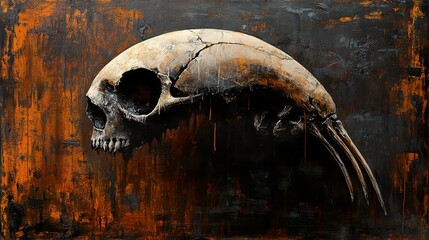 Wall Mural - Dark Skull: A Surreal and Evocative Painting